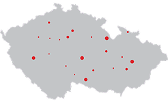 Mapa distribuční sítě Sokol Falco